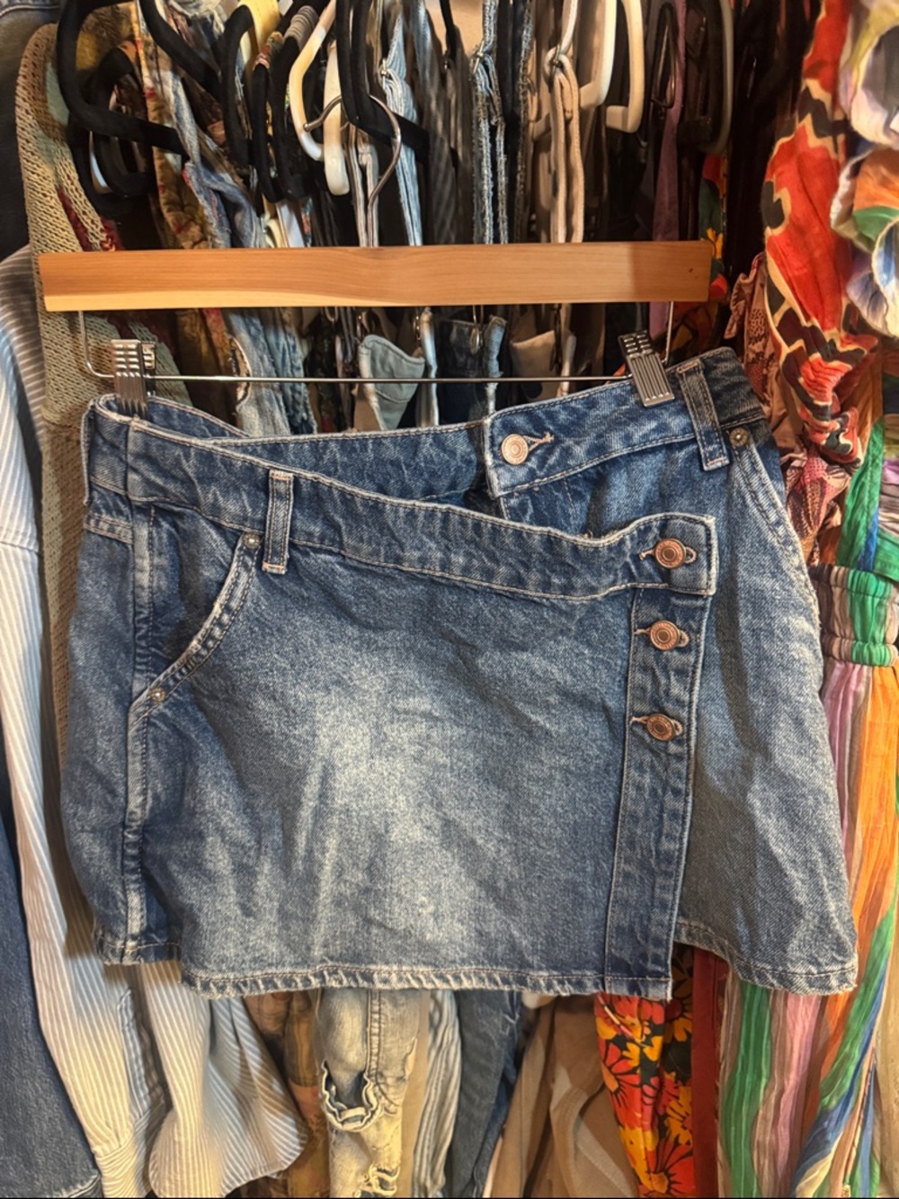 We The Free Denim Mini Skirt - Blue